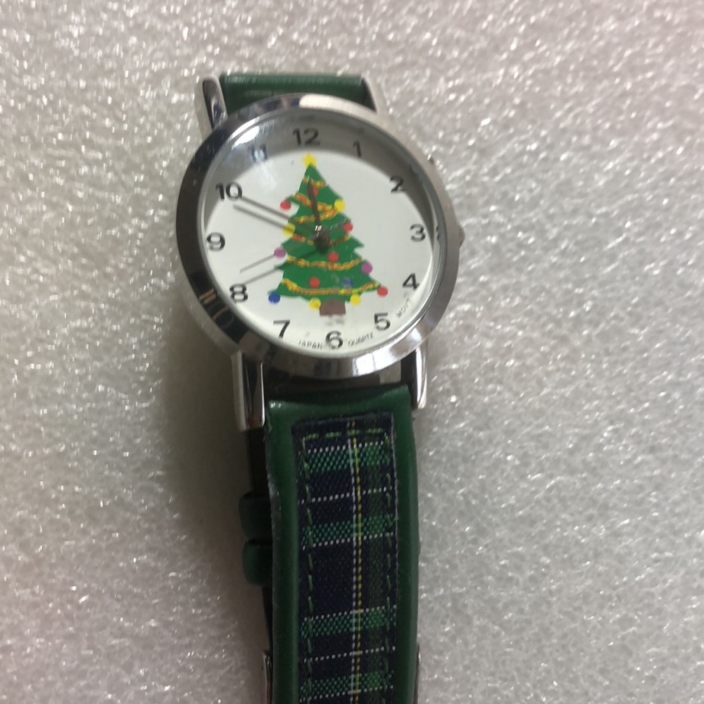 Vintage Cannes Christmas Watch with plaid strap